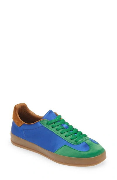 Jeffrey Campbell Keys Sneaker In Blue Green Satin