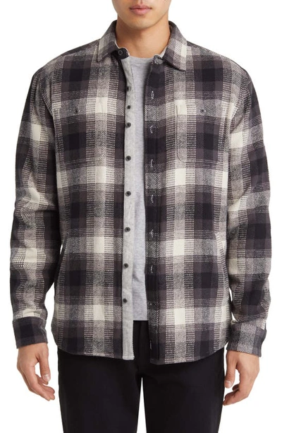 Johnnie-o Jerome Plaid Cotton Flannel Button-up Shirt In Charcoal