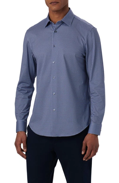 Bugatchi Men's James Abstract Button-front Shirt In Air Blue