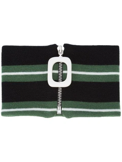 Jw Anderson Gestreiftes Halsband In Green