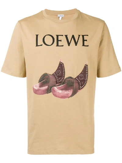 Loewe Printed Cotton Jersey T-shirt In Beige