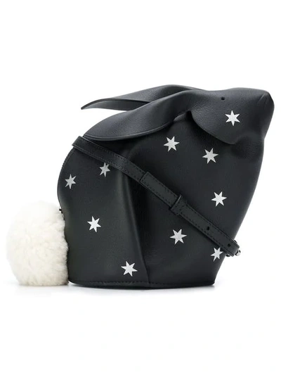 Loewe Bunny Leather Shoulder Bag W/ Stars In Black