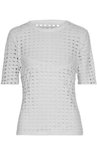 Alexander Wang T Woman Laser-cut Stretch-jersey T-shirt White
