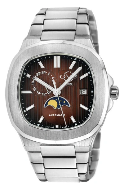Gv2 Pontente Moon Phase Swiss Automatic Watch, 40mm In Silver/silver