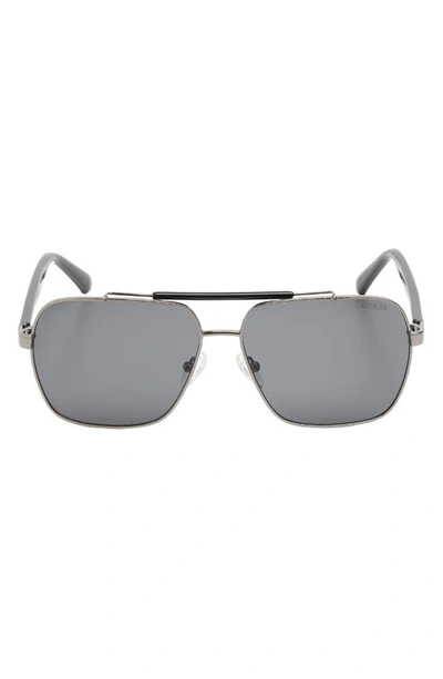 Guess 60mm Navigator Sunglasses In Gray