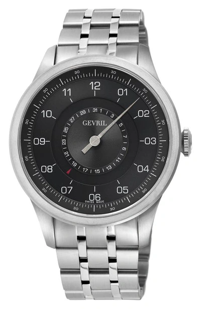 Gevril Jones St. Swiss Automatic Bracelet Watch, 45mm In Silver