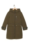 Andrew Marc Water Resistant Hooded Jacket In Artichoke