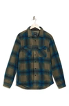 Union Cascade Buffalo Plaid Microfleece Button-up Shirt In Bay Green