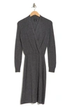 Sofia Cashmere Long Sleeve Cashmere Sweater Dress In Medium Charcoal