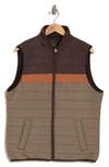 Weatherproof Vintage High Pile Fleece Lined Colorblock Vest In Mole Combo