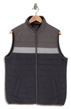 Weatherproof Vintage High Pile Fleece Lined Colorblock Vest In Blacken Pearl