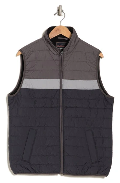 Weatherproof Vintage High Pile Fleece Lined Colorblock Vest In Blacken Pearl