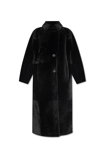 Emporio Armani Shearling Coat In Black