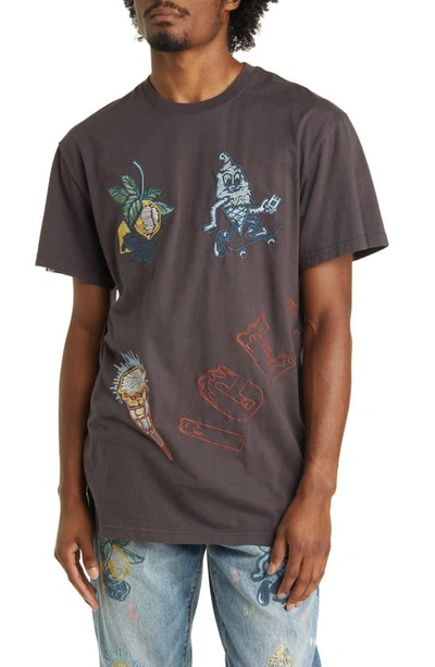 Icecream Consume Embroidered Graphic T-shirt In Shale