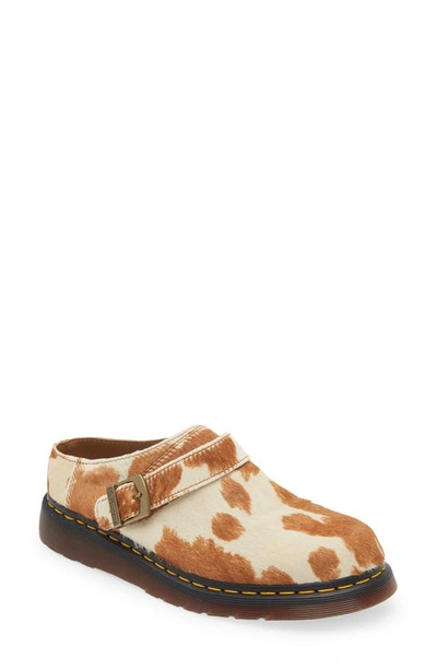 Dr. Martens Isham Genuine Calf Hair Slingback Mule In Brown Print Calf Hair