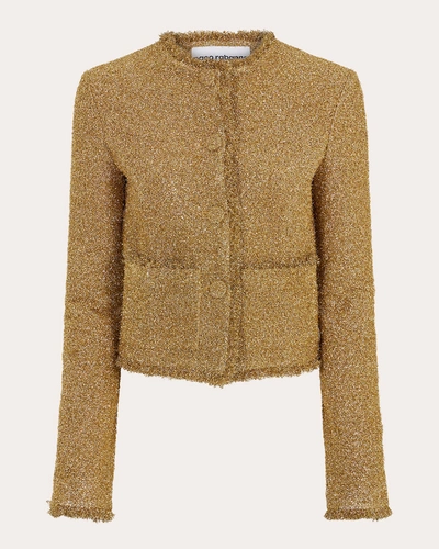Rabanne Glitter Button Up Cardigan In Gold
