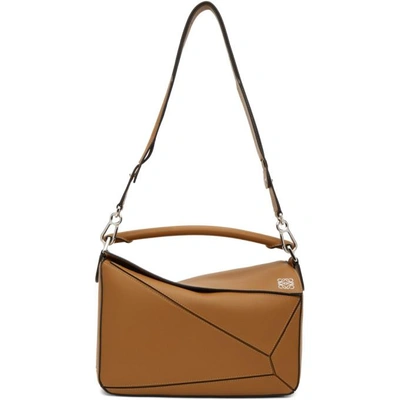 Loewe - Puzzle Small Grained Leather Cross Body Bag - Womens - Tan In 3649 Carame