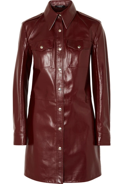 Calvin Klein 205w39nyc Leather Shirt Dress In Burgundy | ModeSens