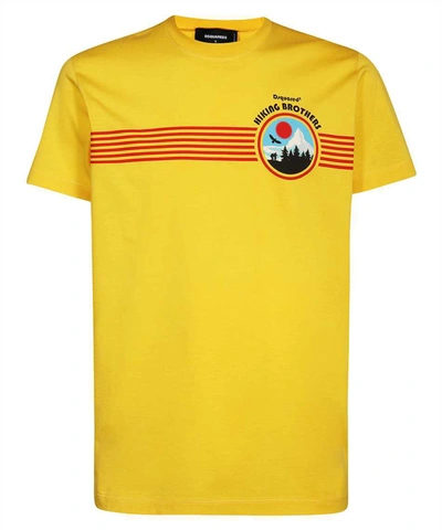 Dsquared2 Cotton Crew-neck T-shirt In Mustard