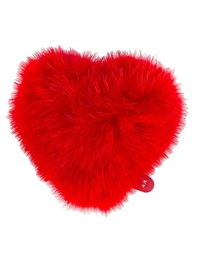 Anya Hindmarch Fur Heart Sticker In Bright Red