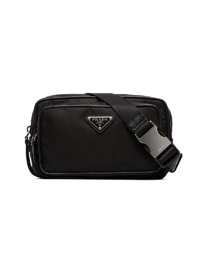 Prada Black Logo Two Pocket Belt Bag