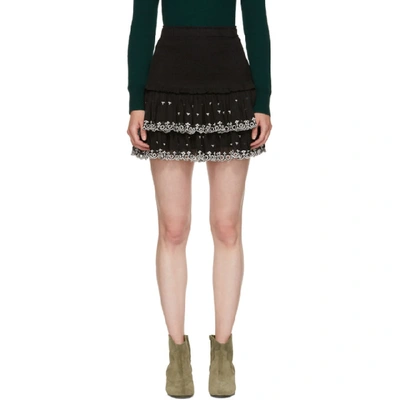 Isabel Marant Étoile Naomi Tiered Cotton Mini Skirt In Black