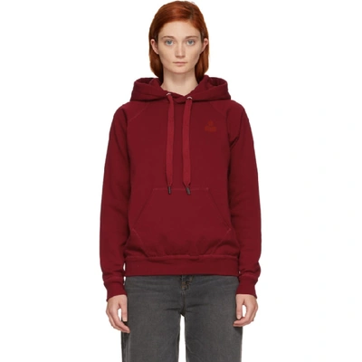Isabel Marant Étoile Malibu Flocked Cotton-blend Jersey Hoodie In Red
