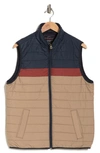 Weatherproof Vintage High Pile Fleece Lined Colorblock Vest In Navy Combo