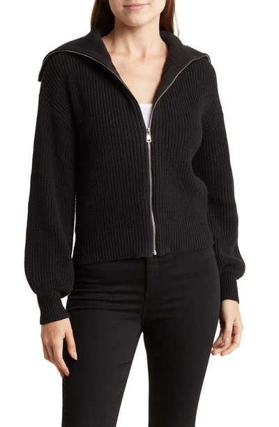 Love By Design Brigitta Full-zip Sweater In Black