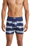 Saxx Ultra Super Soft Relaxed Fit Boxer Briefs In Go With The Floe- Navy