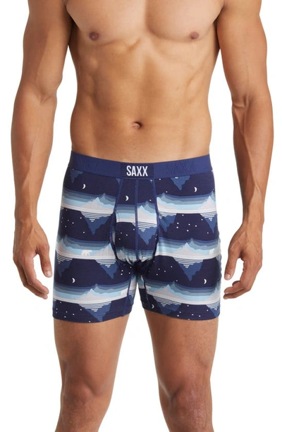 Saxx Ultra Super Soft Relaxed Fit Boxer Briefs In Go With The Floe- Navy