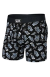 Saxx Ultra Super Soft Relaxed Fit Boxer Briefs In Lucky Devil- Black