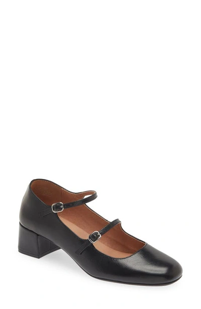 Madewell The Nettie Heeled Mary Jane In Deep Indigo