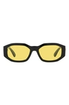 Versace Biggie 53mm Round Sunglasses In Black Yellow