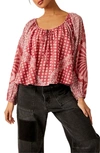 Free People Elena Floral Print Blouse In Red