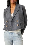 Free People Heritage Double Breasted Crop Blazer In Grey