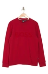 Hugo Boss Stadler Crewneck Cotton Sweatshirt In Bright Red