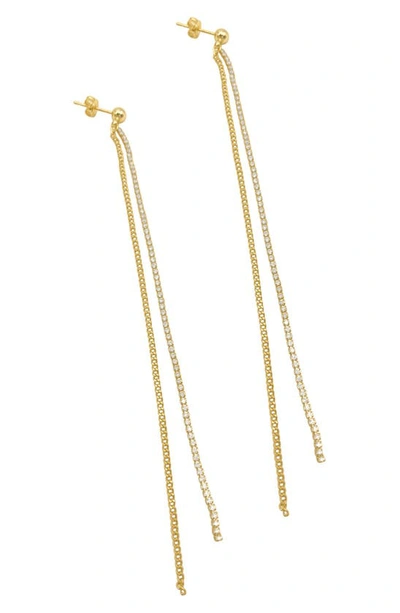 Adornia Tennis Cz Chain Drop Earrings In Gold