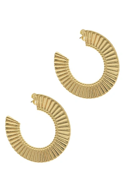 Adornia Ripple Hoop Earrings In Gold