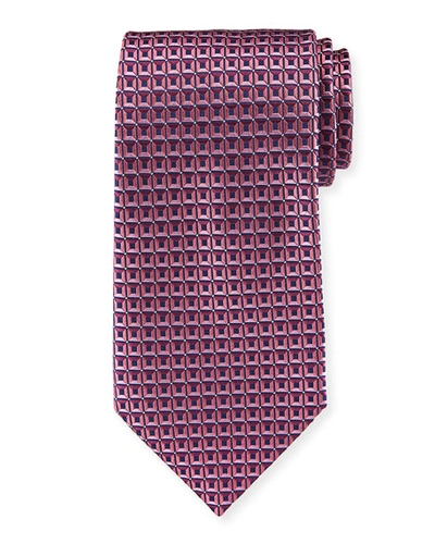 Ermenegildo Zegna 3d Box Silk Tie, Pink