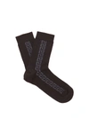 Versace Greek Key Motif Cotton Blend Socks In Black