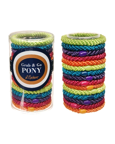 L Erickson Grab & Go Pony Elastics Tube, Set Of 15 In Candy Pack