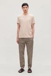 Cos Brushed Cotton T-shirt In Beige