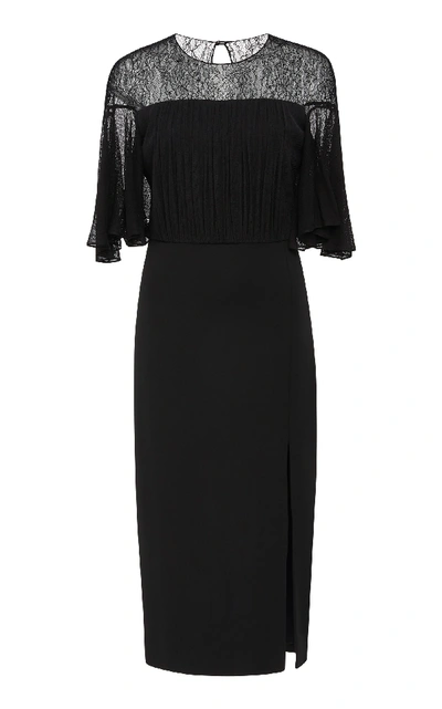 Cushnie Et Ochs Cate Lace And Jersey Midi Dress In Black