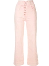 Ulla Johnson Ellis Crop Flare Jeans In Pink