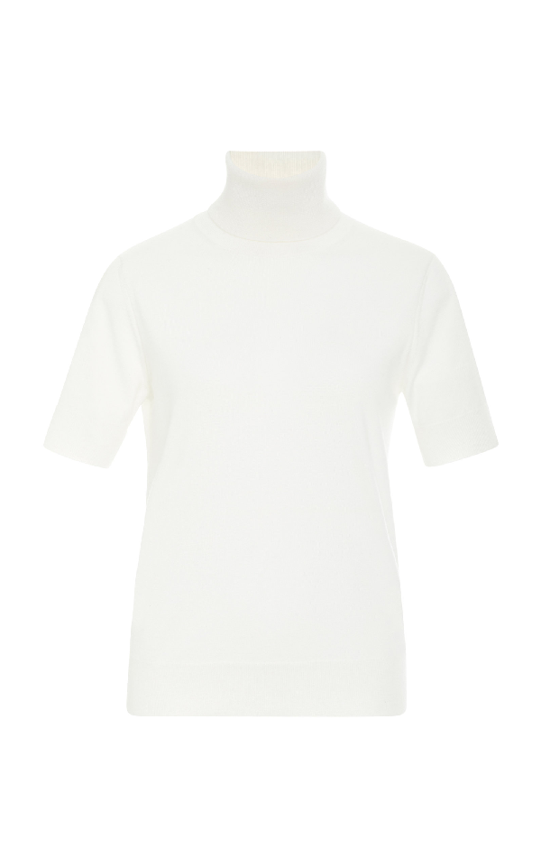 white turtleneck short sleeve