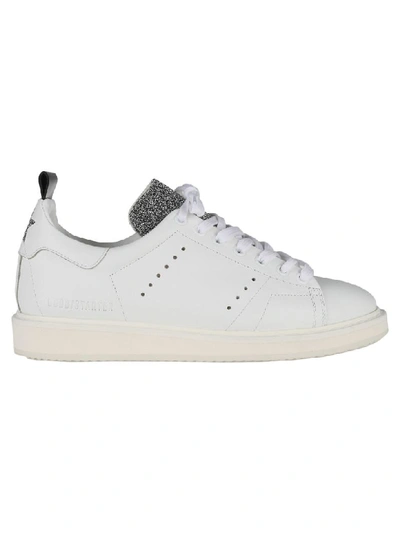 Golden Goose Glitter Starter Trainers In White Crystal Glitter