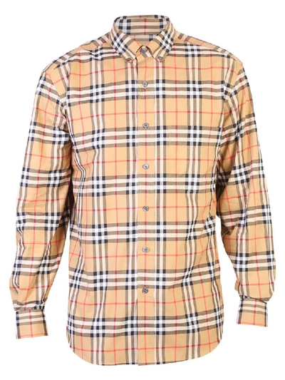 Burberry Multicolored Checked Shirt In Brown