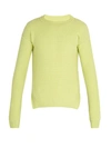 Rick Owens Fisherman Ribbed-knit Wool Sweater In Lime Green