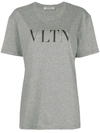 Valentino Vltn Printed Cotton Jersey T-shirt In Grey